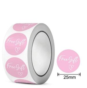 500pcs Thank You Free Gift Stickers Light Pink